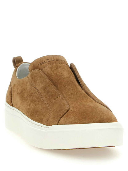 Brown Calfskin Low Top Sneakers
