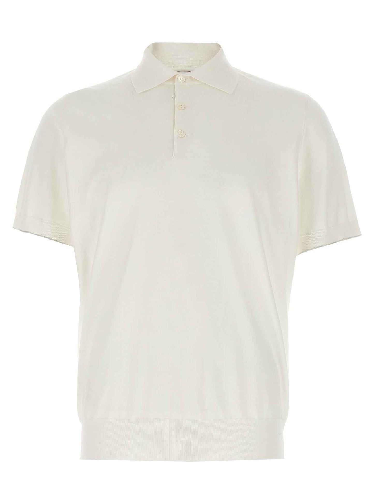 White Cotton Polo Shirt