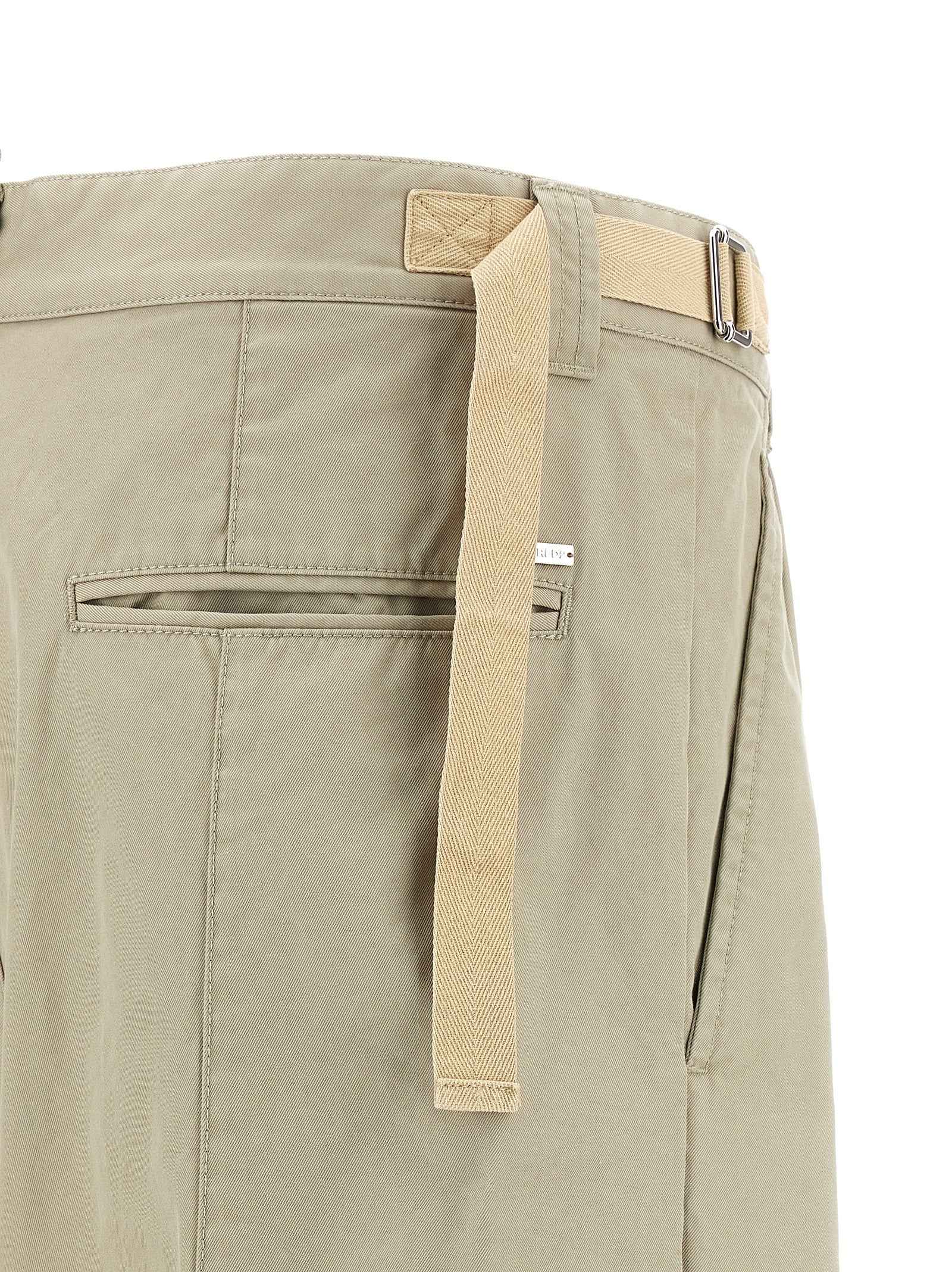 Beige Cotton Casual Pants
