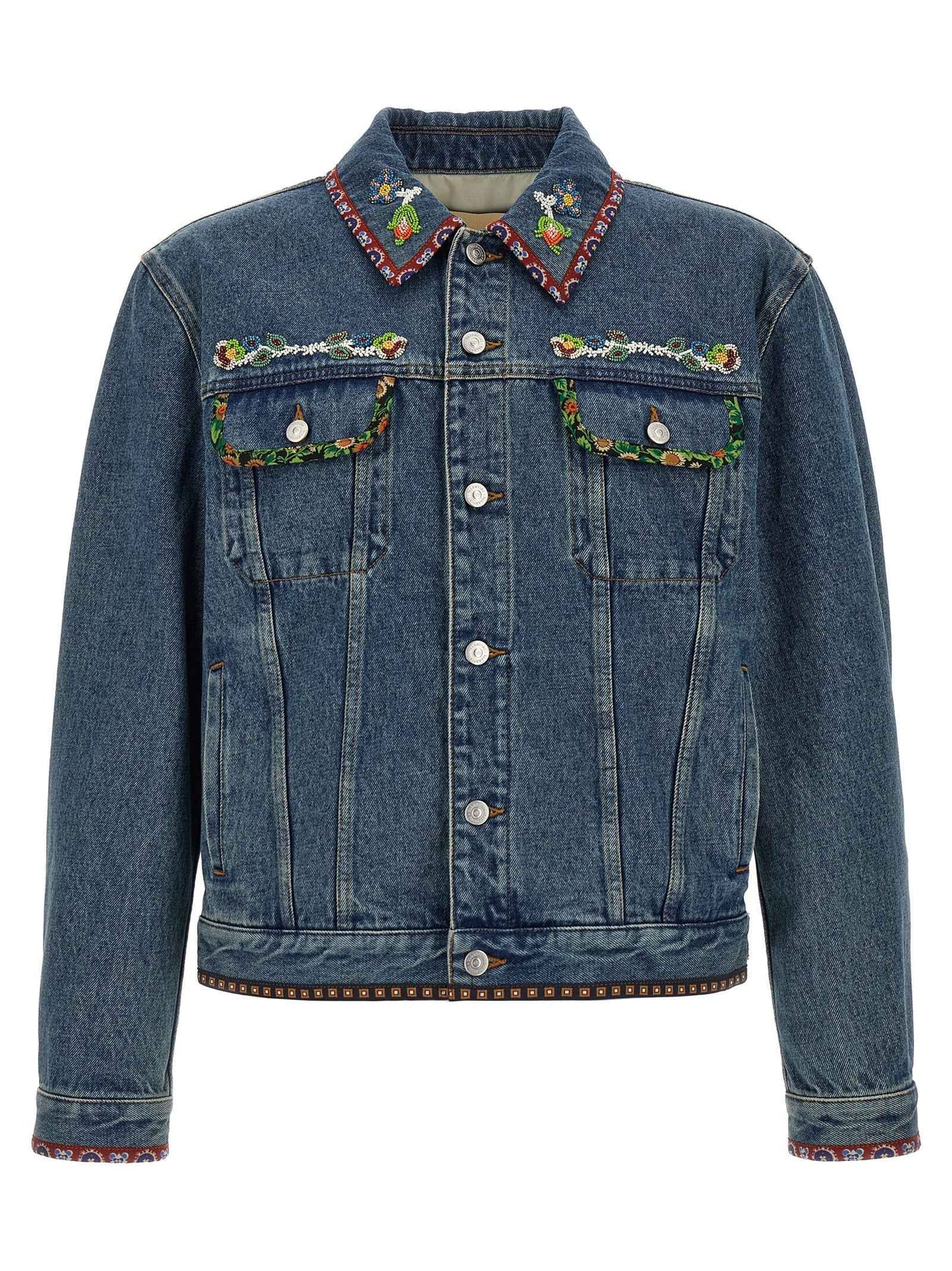 Blue Polyamide Denim Jacket