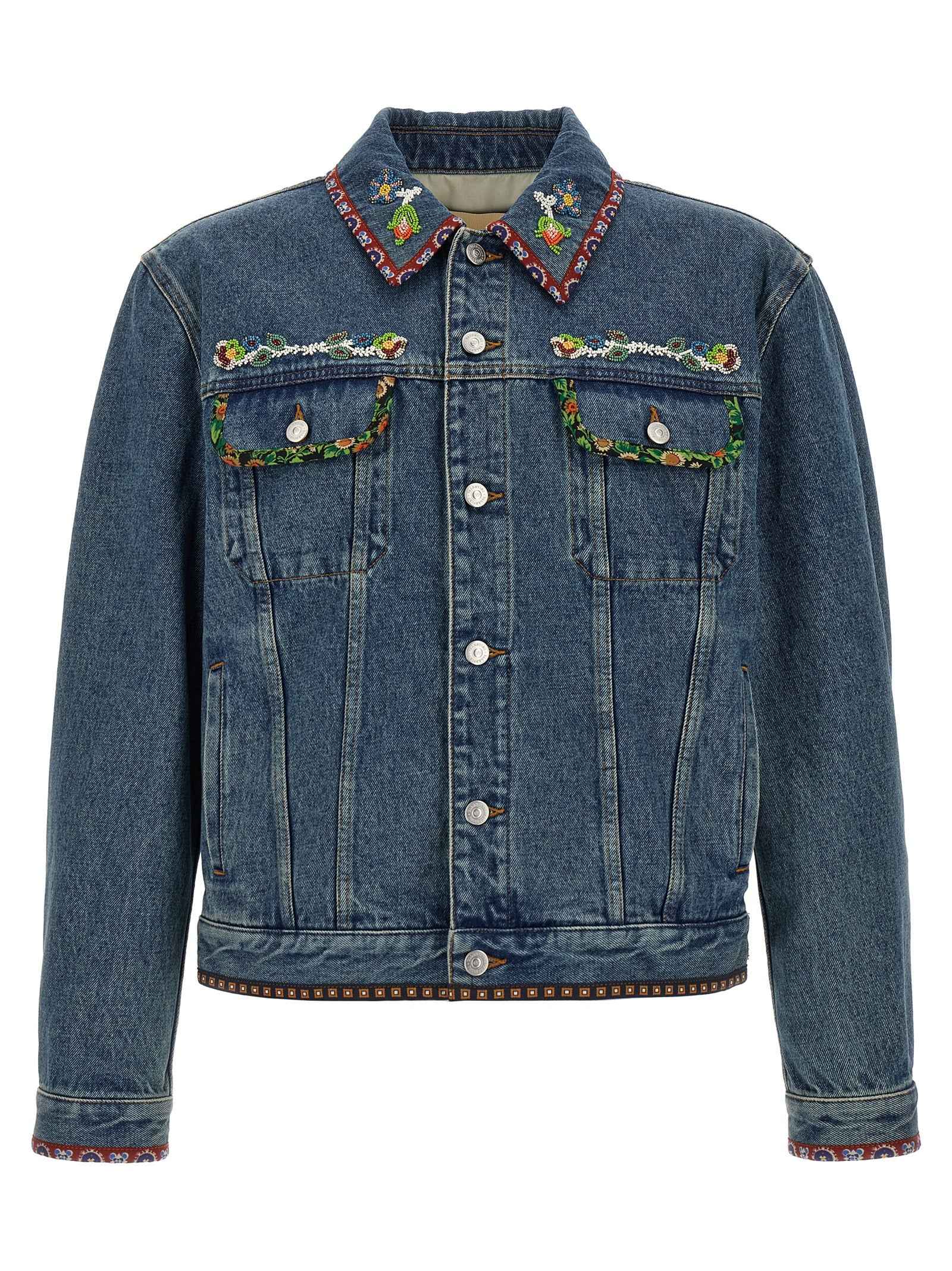 Blue Polyamide Denim Jacket