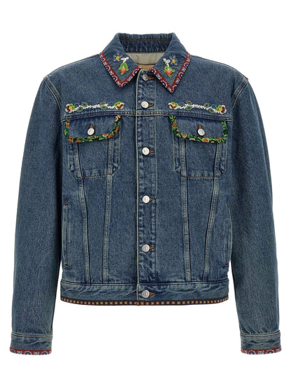 Blue Polyamide Denim Jacket