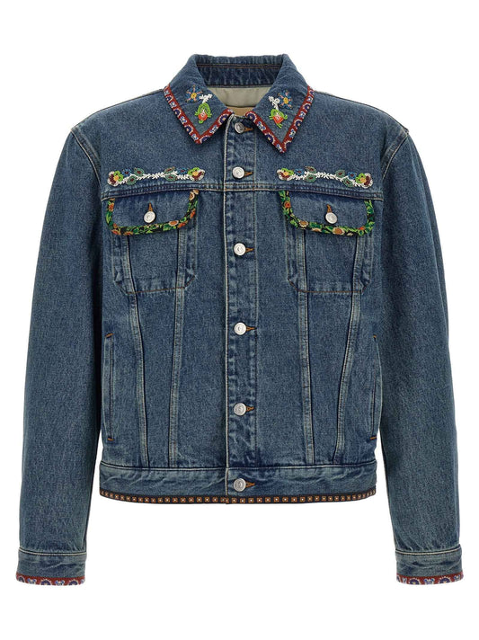 Blue Polyamide Denim Jacket