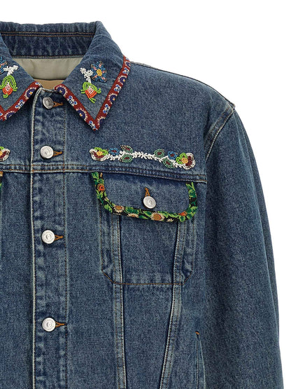 Blue Polyamide Denim Jacket