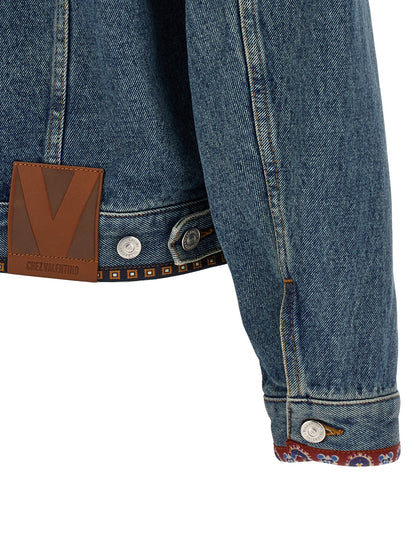 Blue Polyamide Denim Jacket