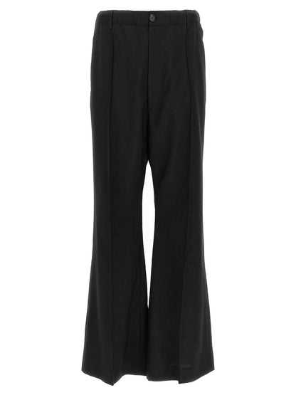 Black Virgin Wool Casual Pants