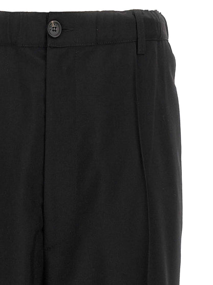 Black Virgin Wool Casual Pants