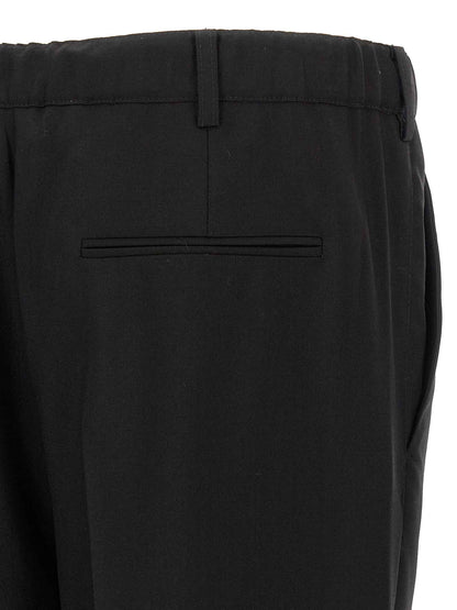 Black Virgin Wool Casual Pants