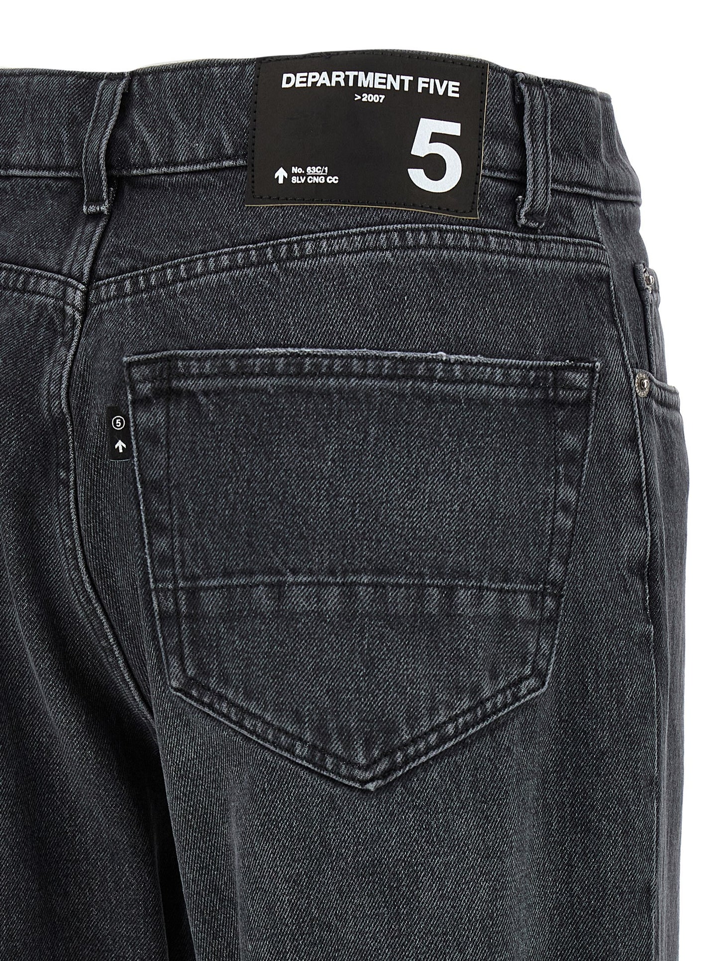 Gray Cotton Straight-Leg Jeans