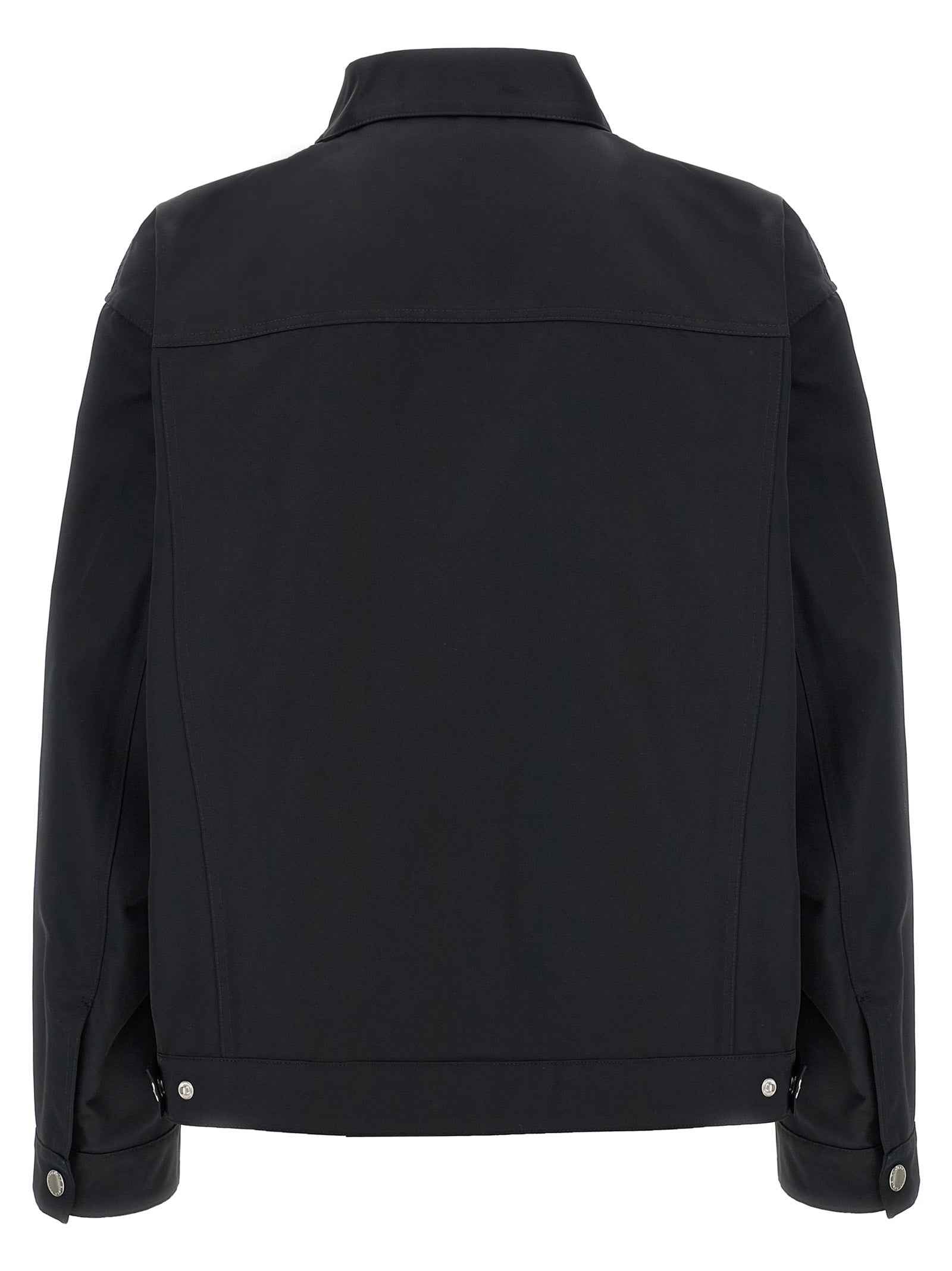 Black Polyester Full-Length Jacket