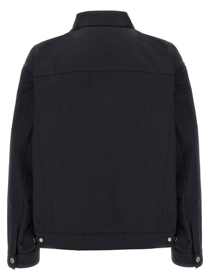 Black Polyester Full-Length Jacket