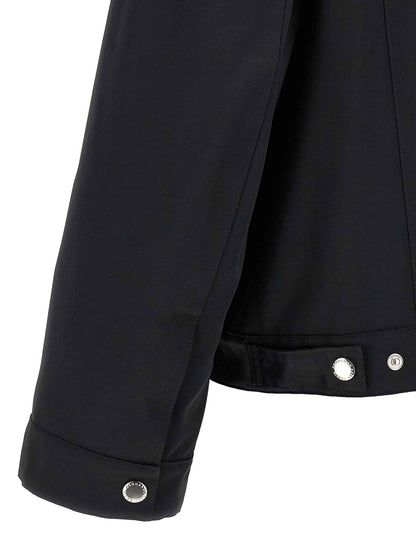 Black Polyester Full-Length Jacket
