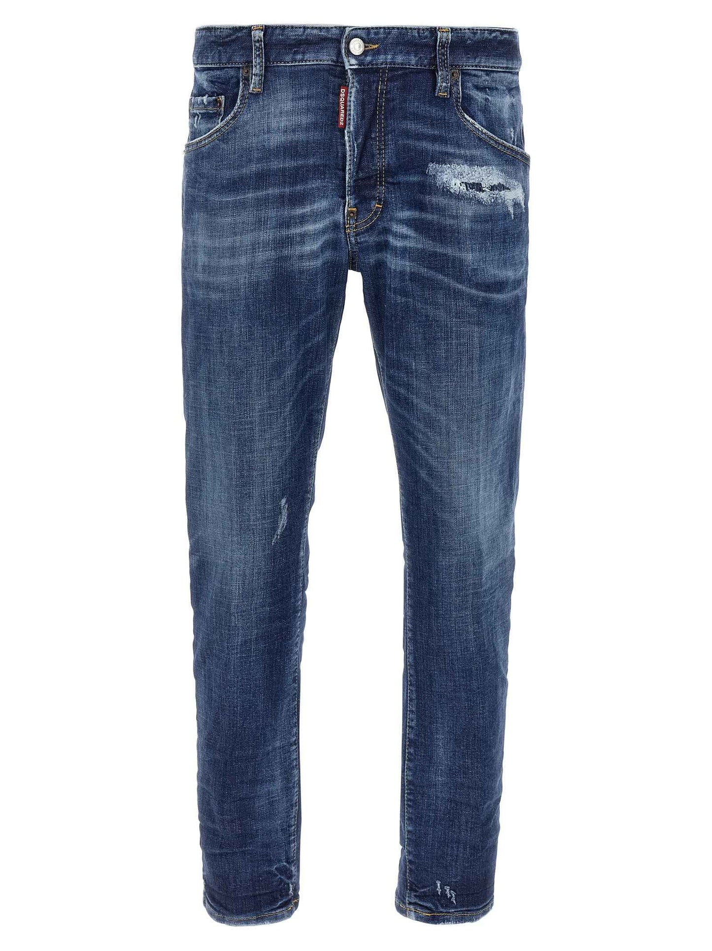 Blue Cotton Skinny Jeans