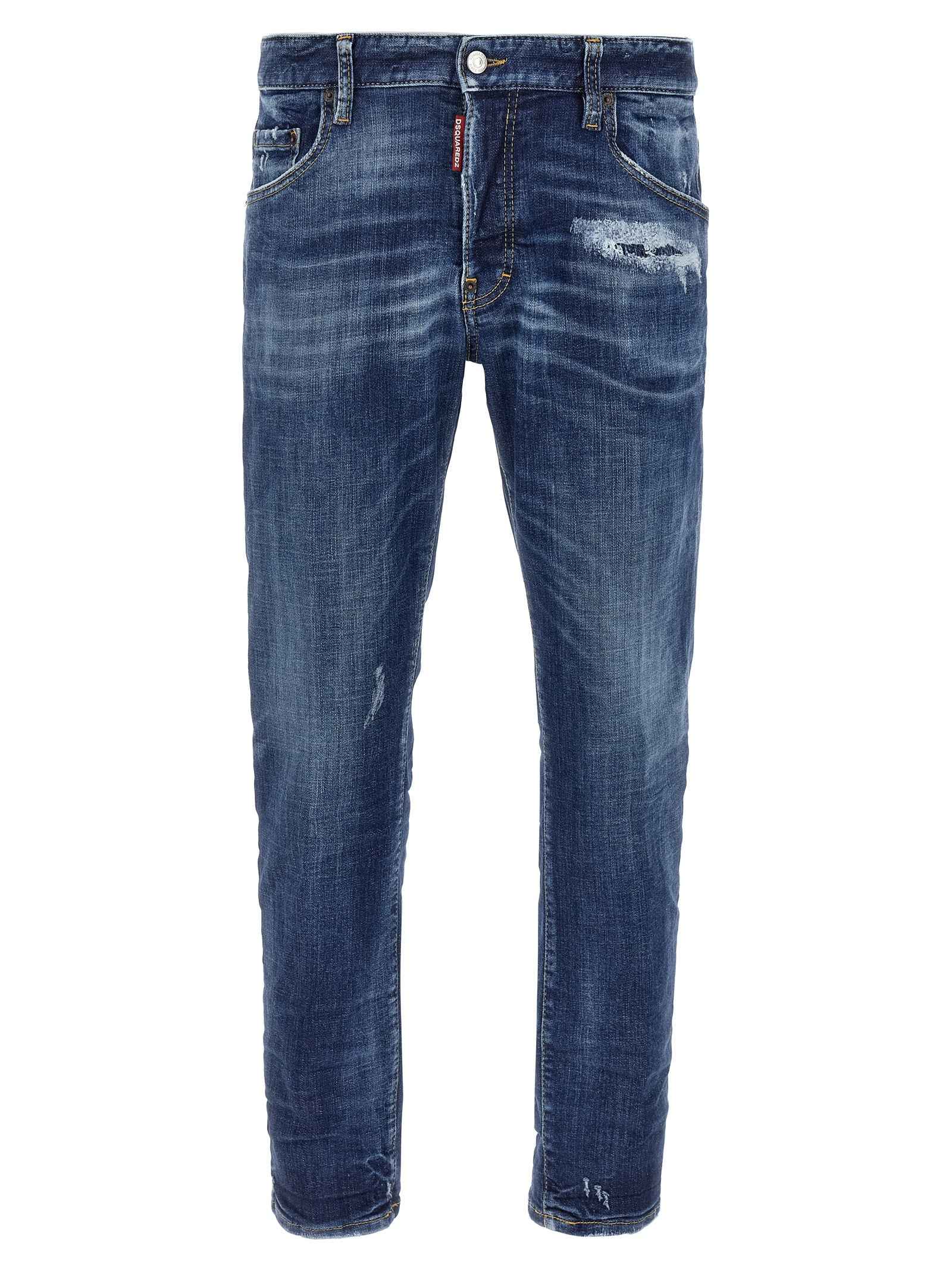 Blue Cotton Skinny Jeans