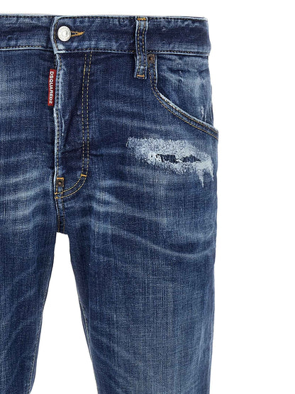 Blue Cotton Skinny Jeans