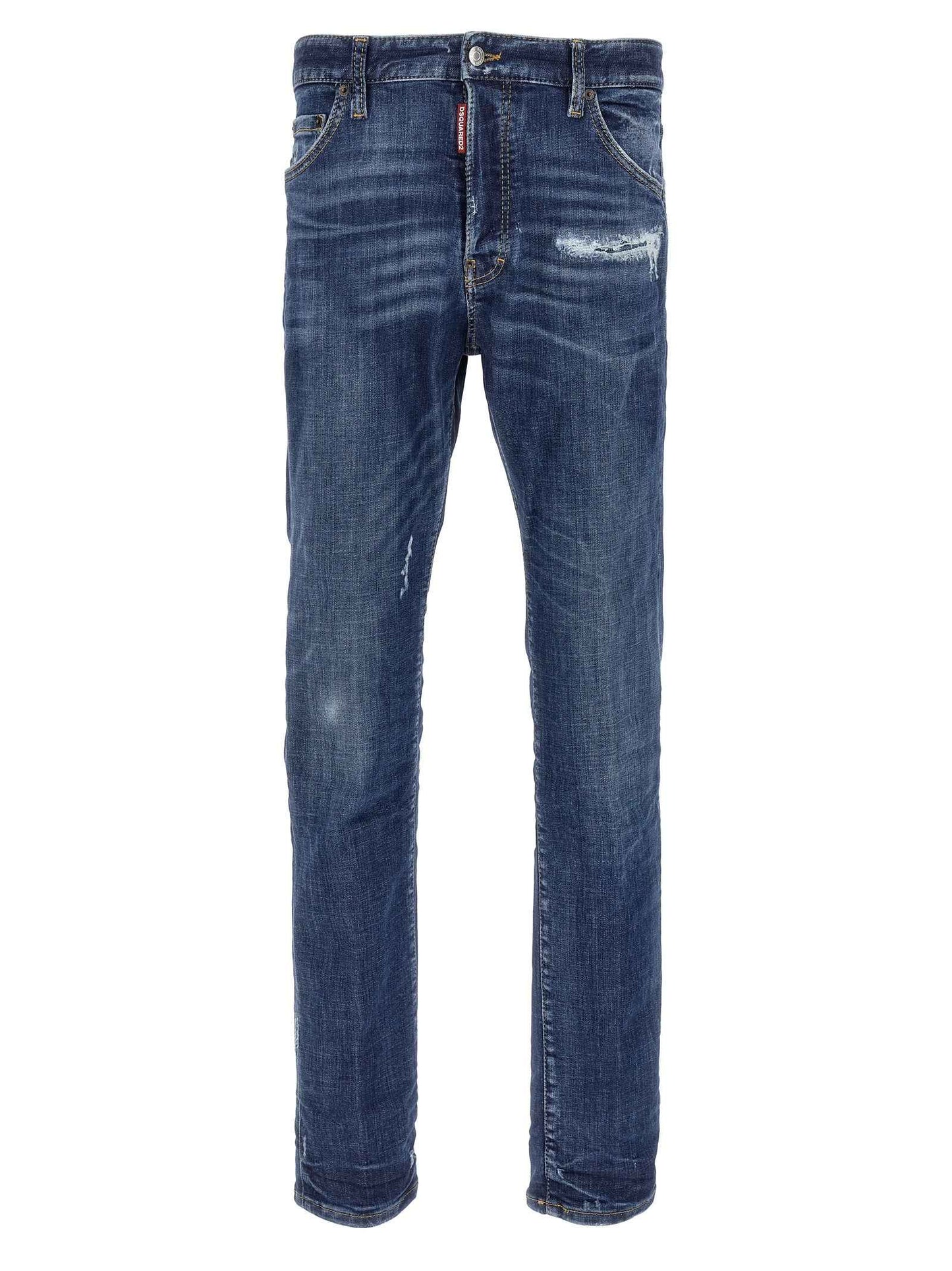 Blue Cotton Slim Fit Jeans