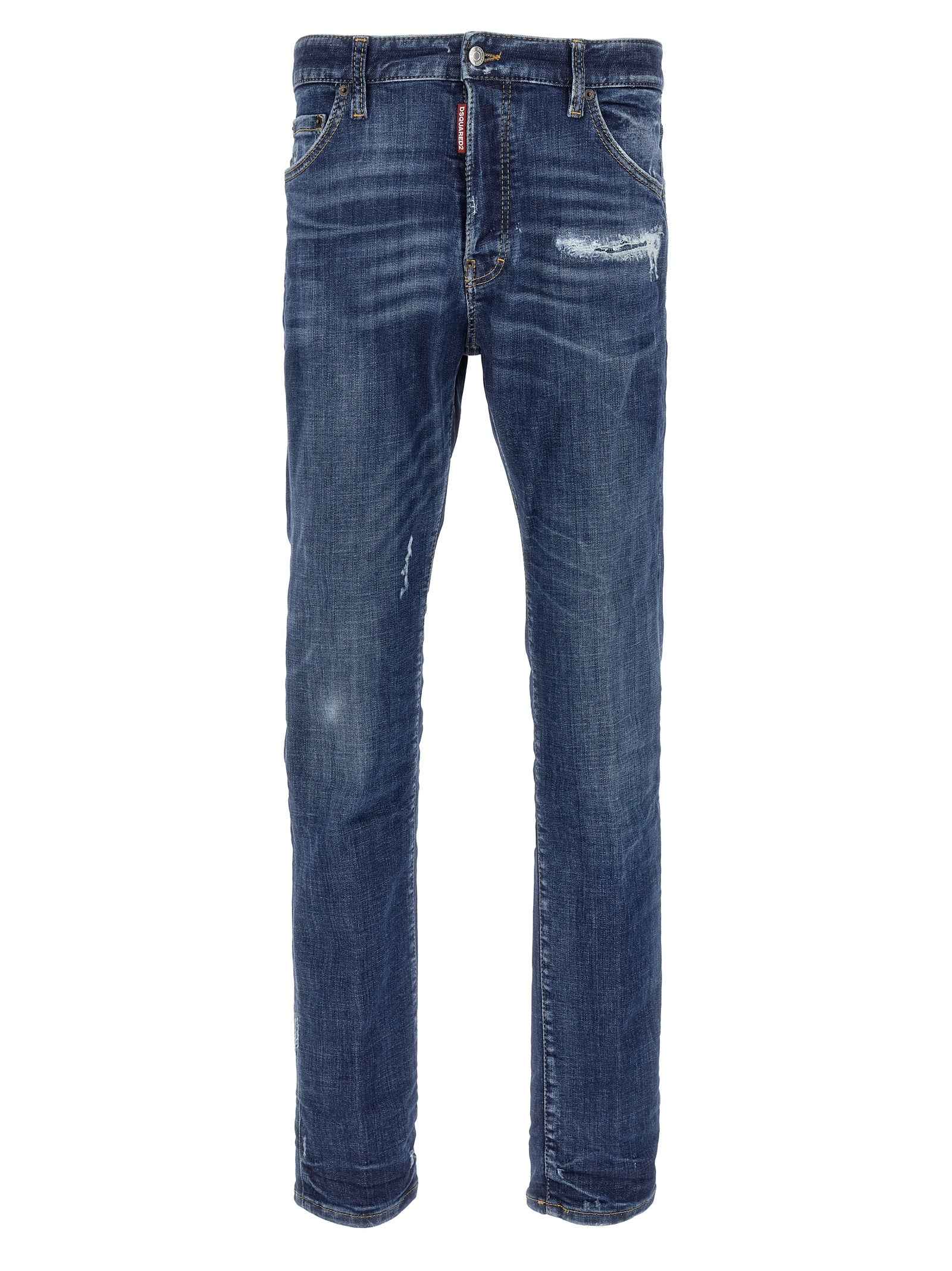 Blue Cotton Slim Fit Jeans