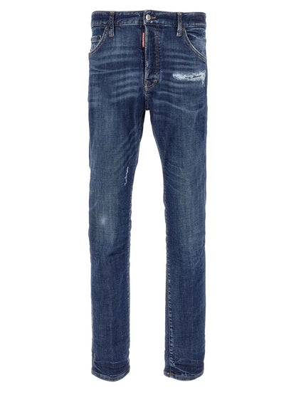 Blue Cotton Slim Fit Jeans