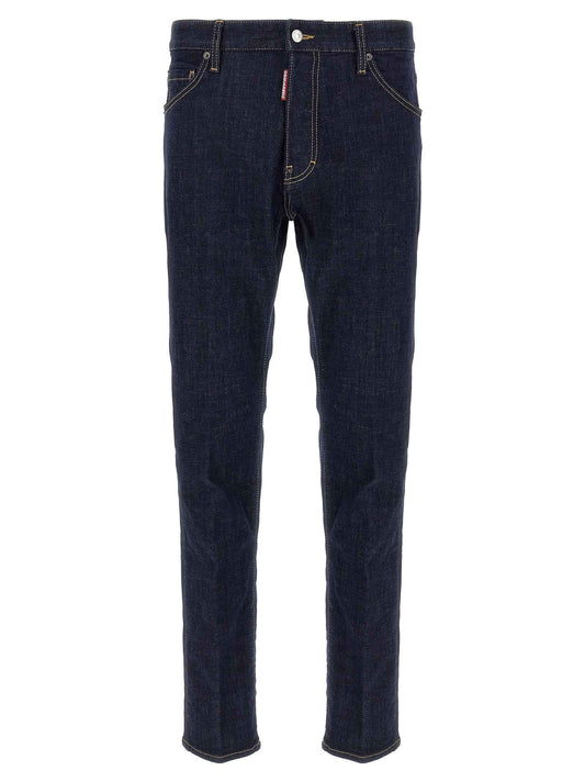 Blue Cotton Slim Fit Jeans