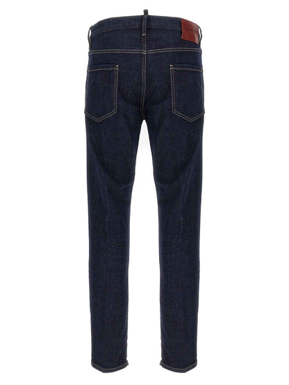 Blue Cotton Slim Fit Jeans