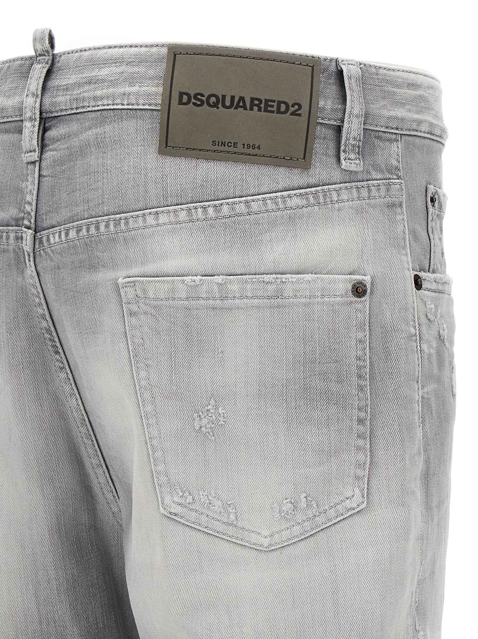 Gray Cotton Straight-Leg Jeans