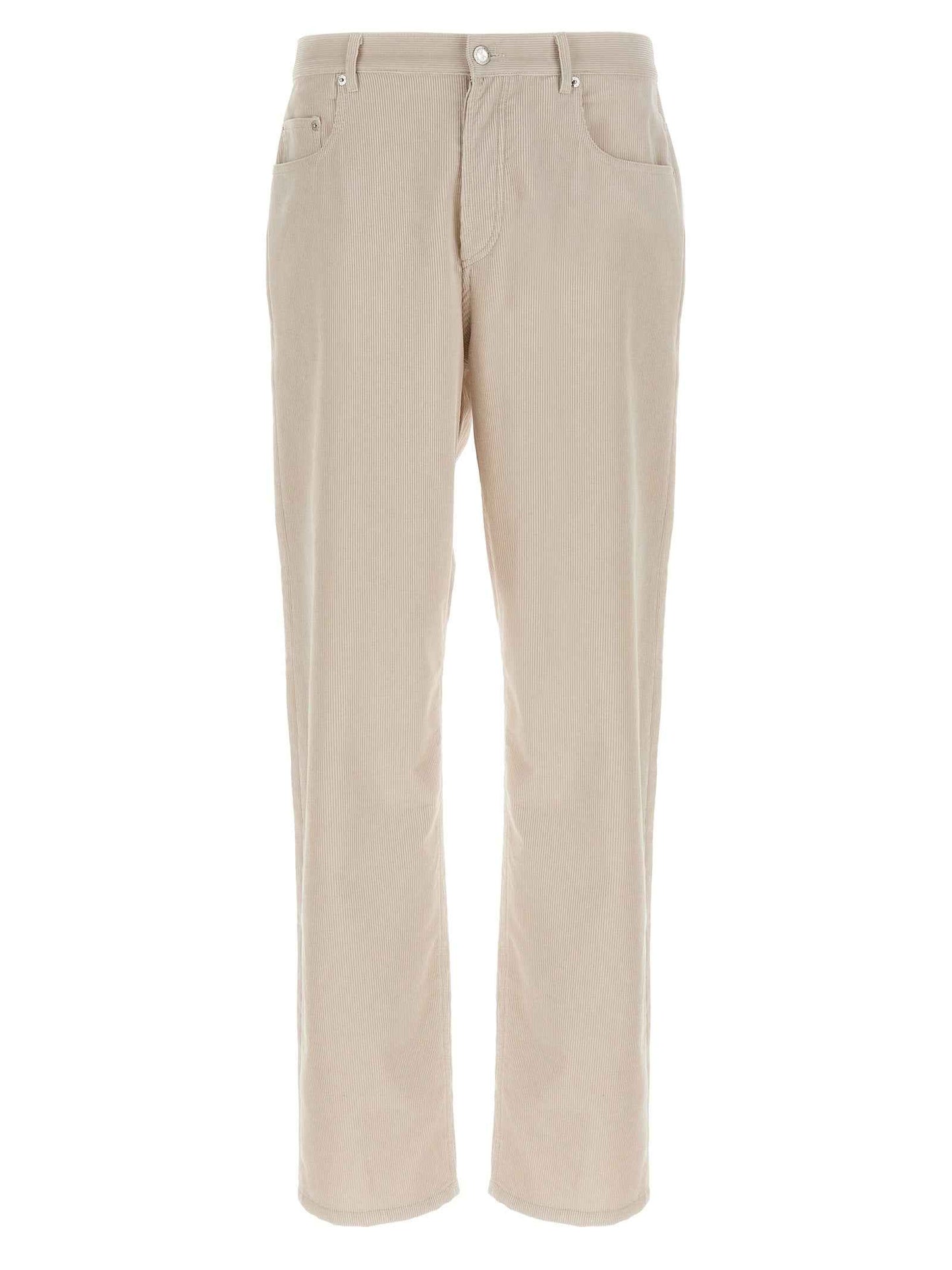 White Cotton Casual Pants