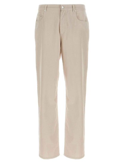 White Cotton Casual Pants