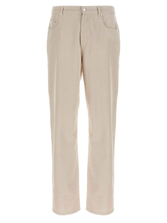 White Cotton Casual Pants