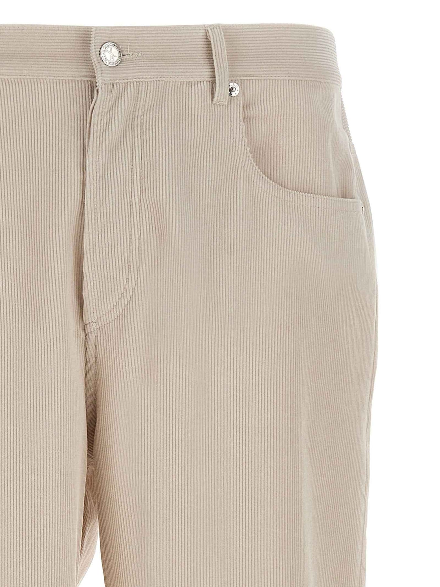 White Cotton Casual Pants