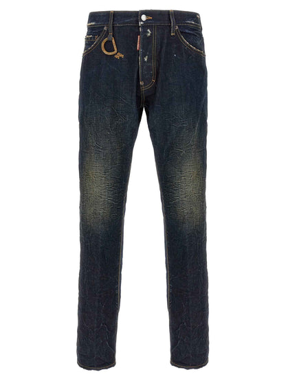 Blue Cotton Slim Fit Jeans