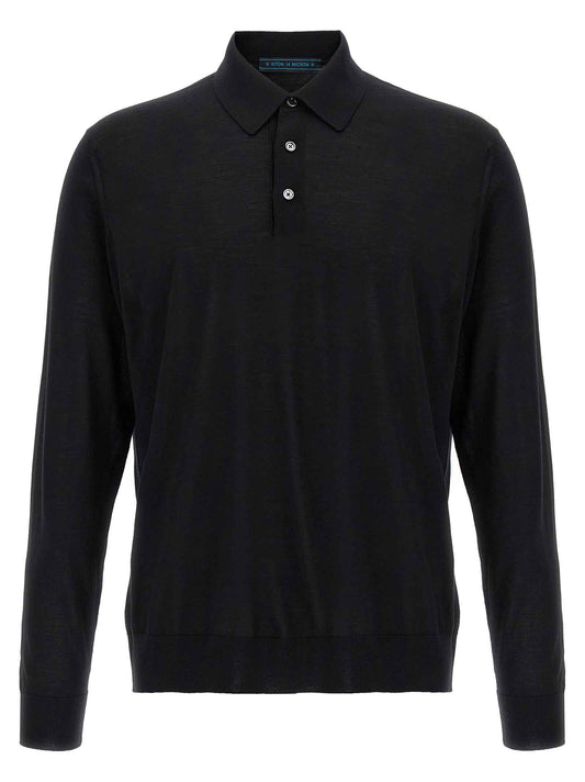 Black Wool Polo Shirt