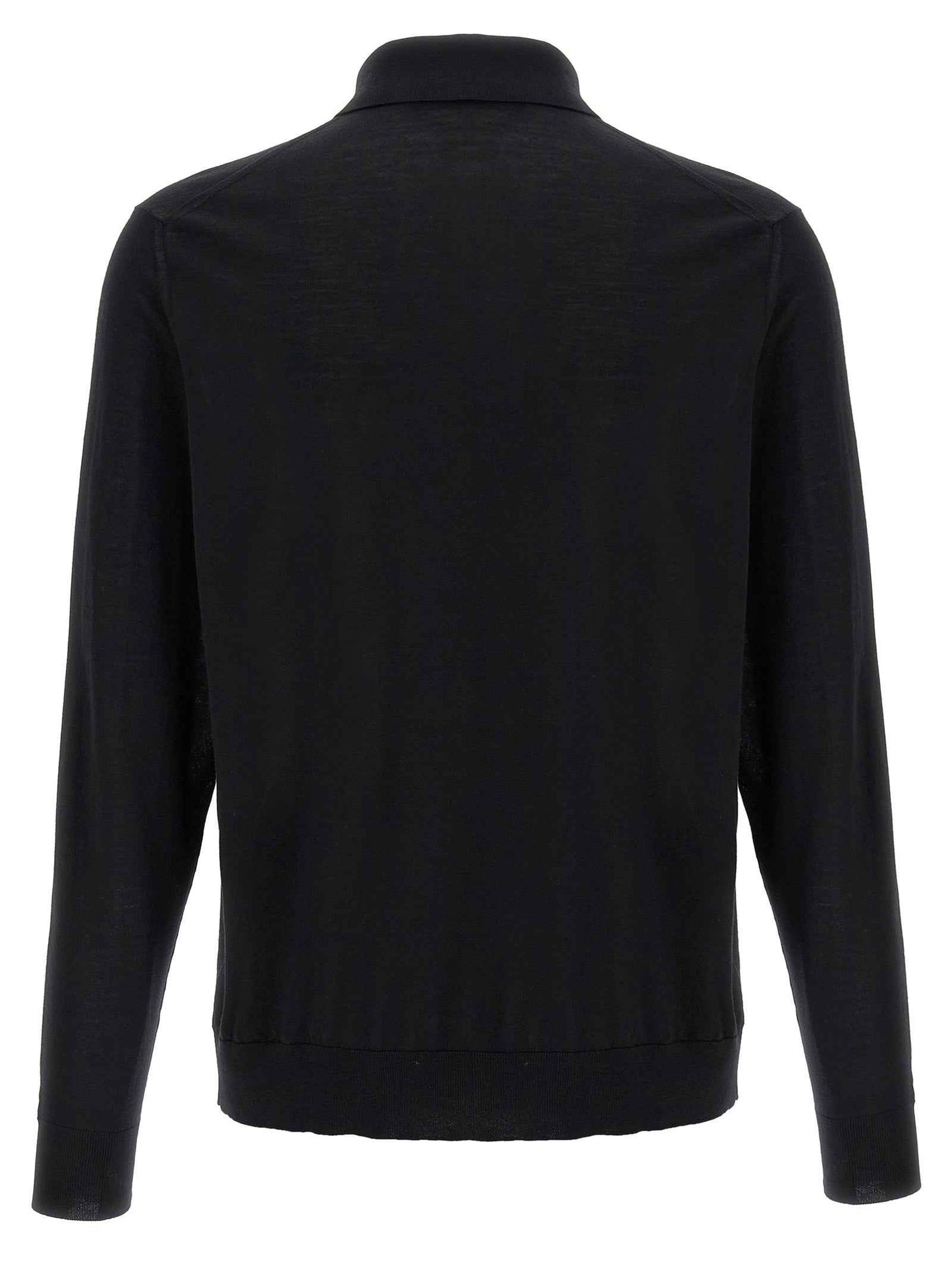Black Wool Polo Shirt