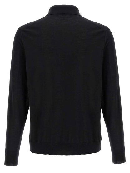 Black Wool Polo Shirt