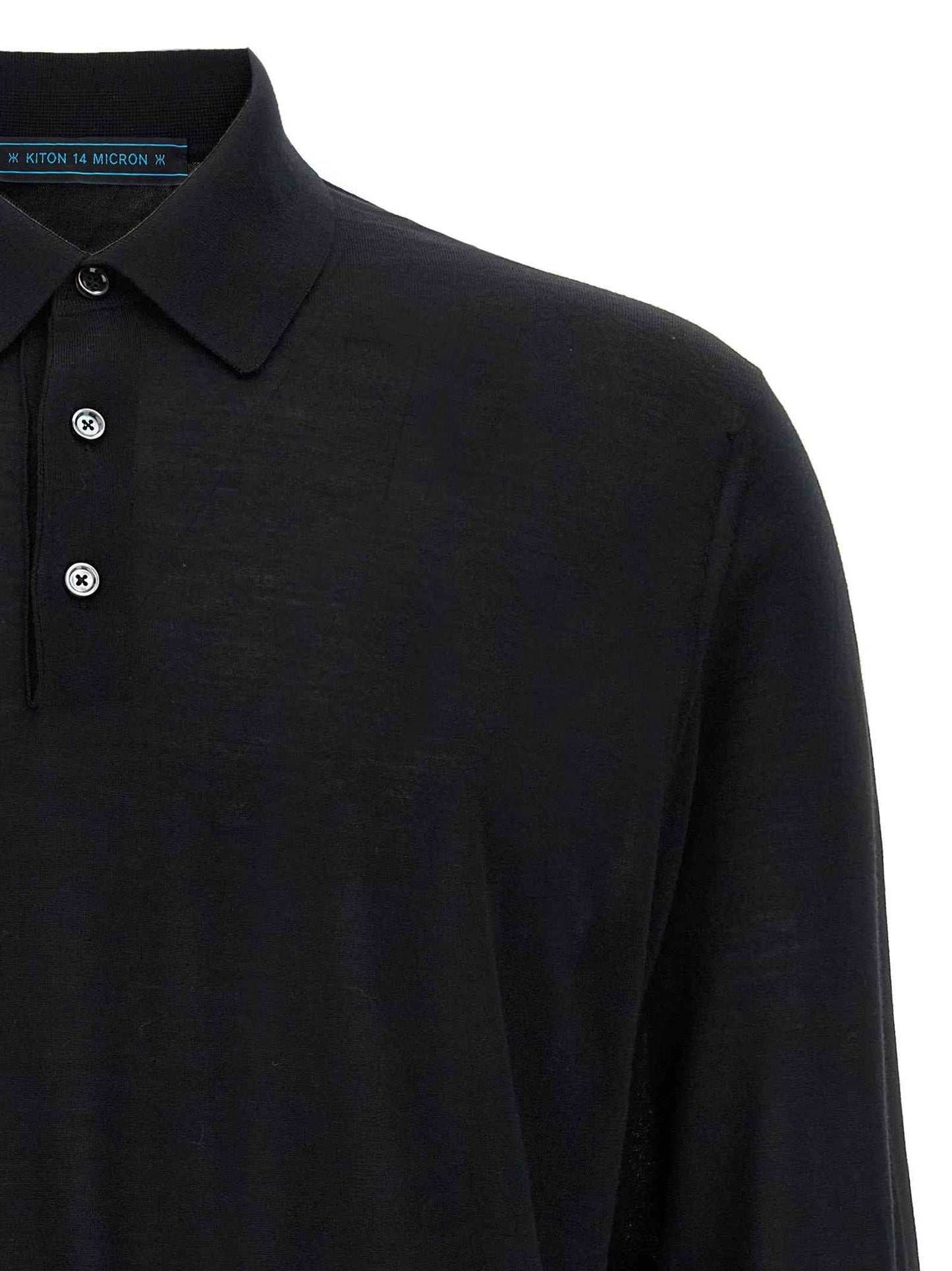 Black Wool Polo Shirt