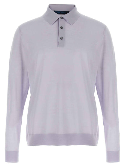 Blue Wool Polo Shirt