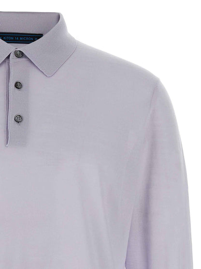 Blue Wool Polo Shirt