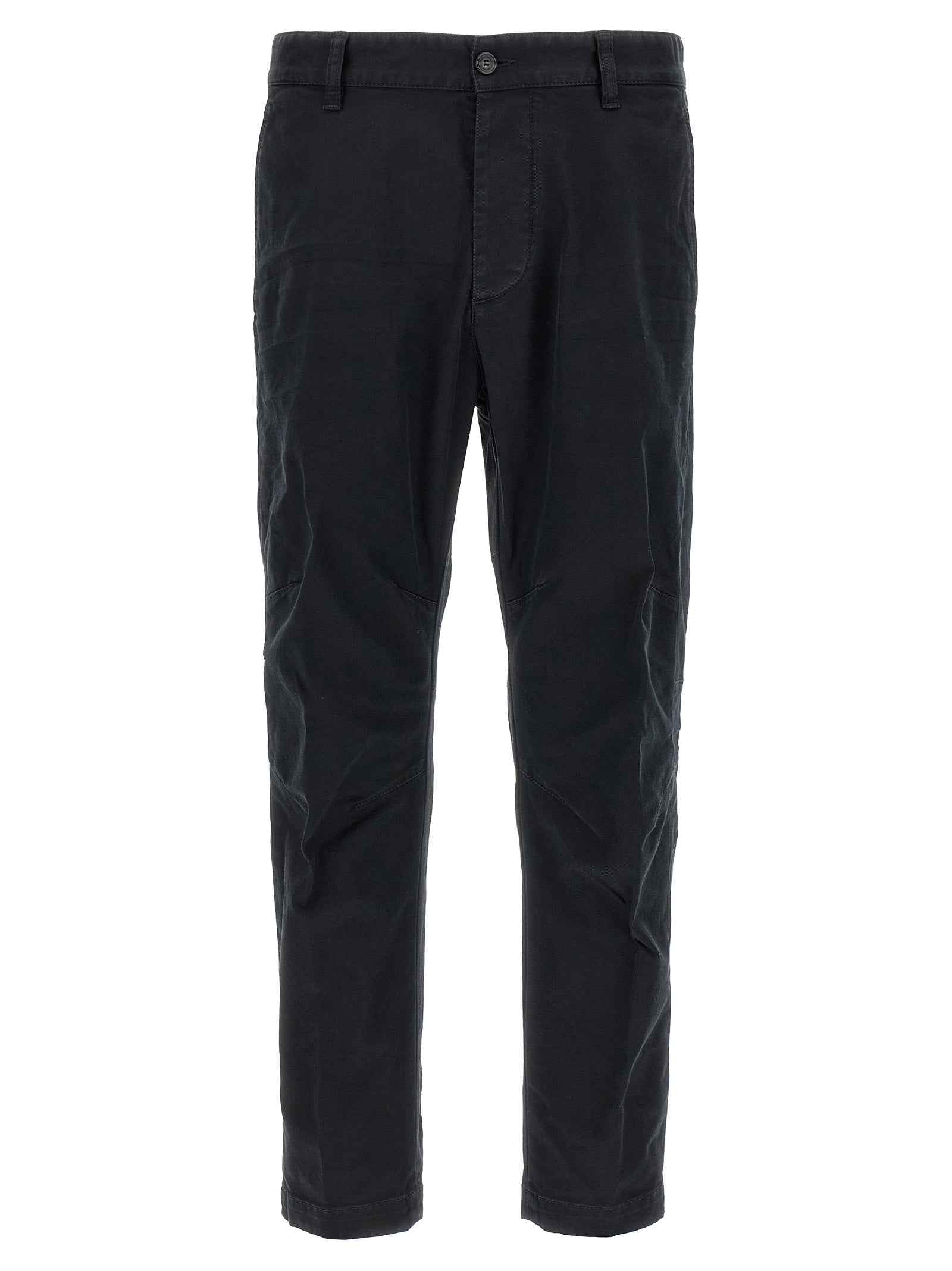 Black Cotton Chino Pants