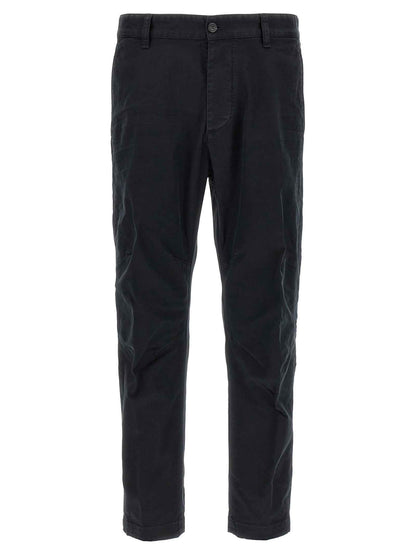 Black Cotton Chino Pants