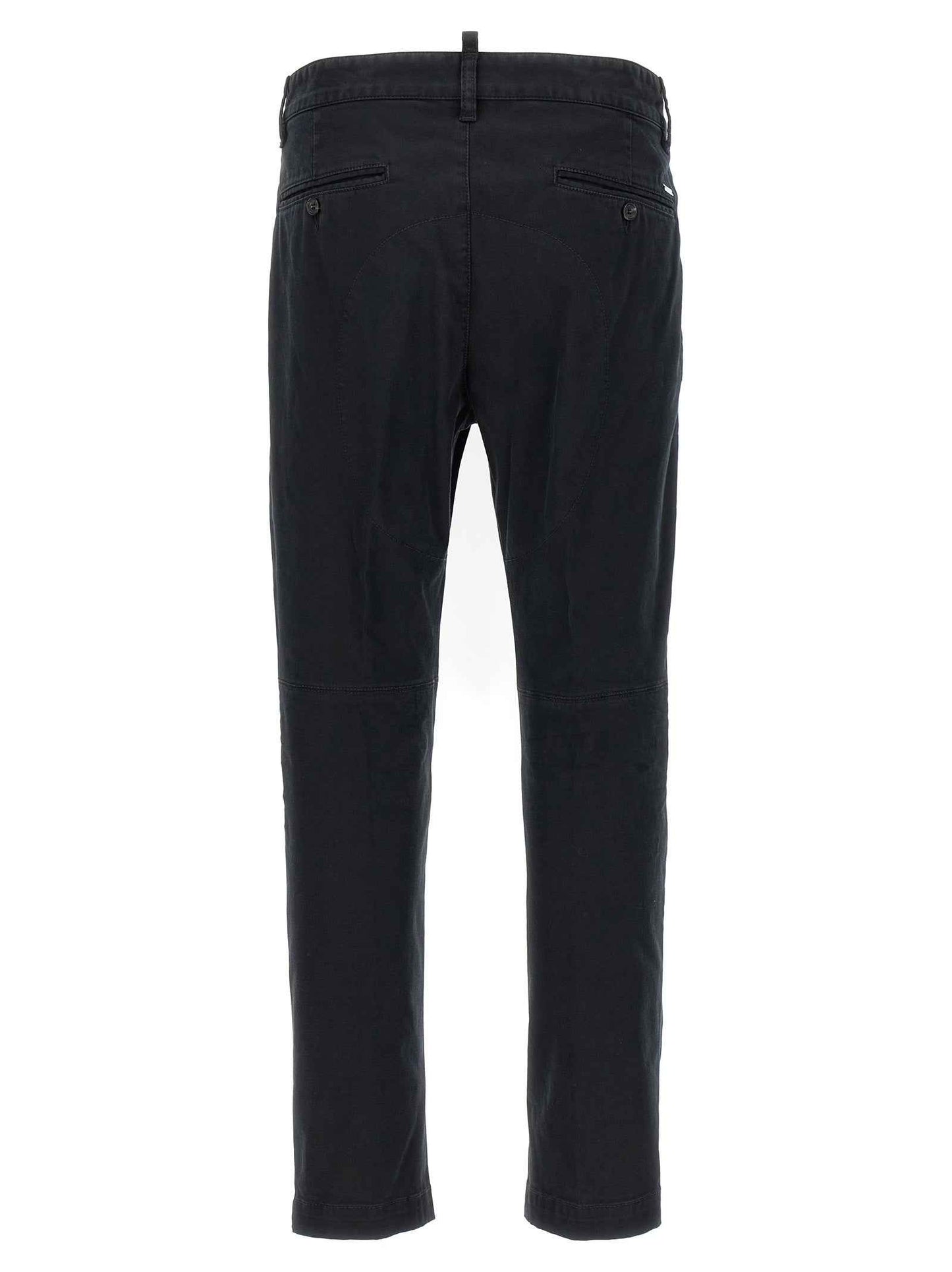 Black Cotton Chino Pants