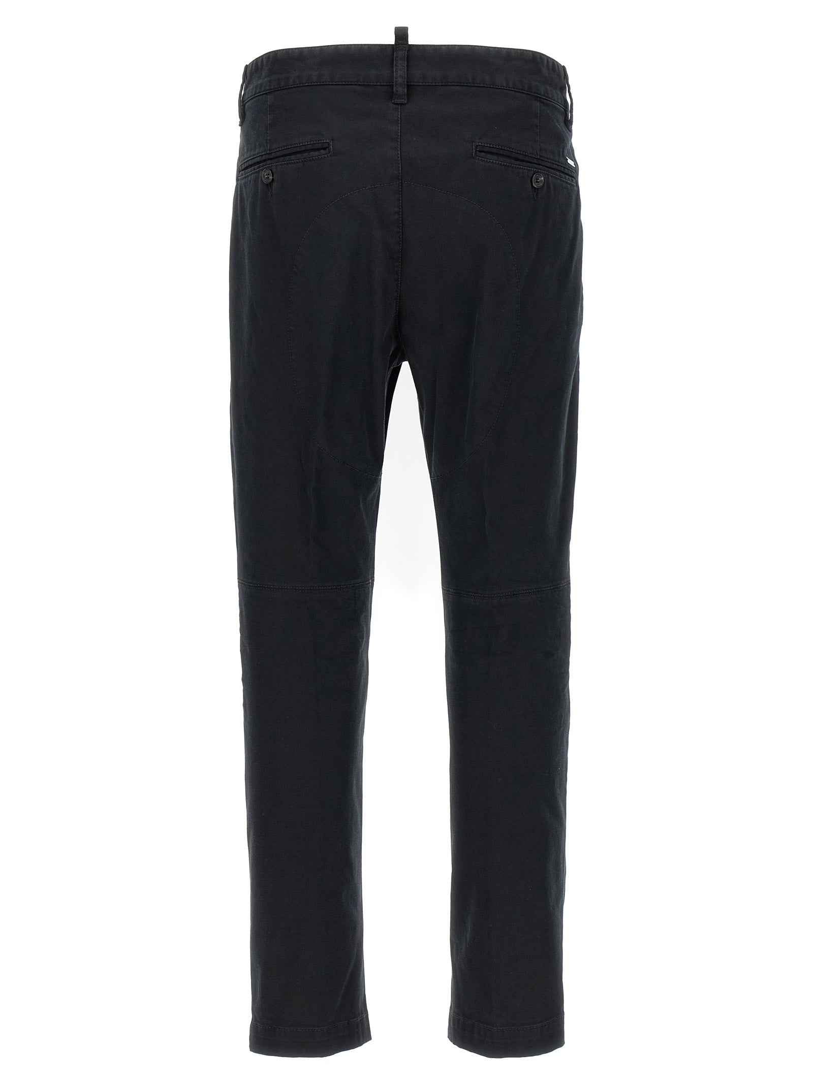 Black Cotton Chino Pants