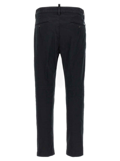 Black Cotton Chino Pants