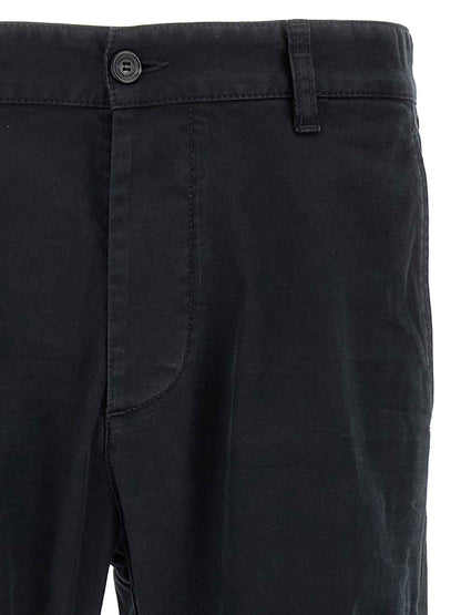 Black Cotton Chino Pants