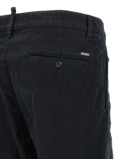 Black Cotton Chino Pants