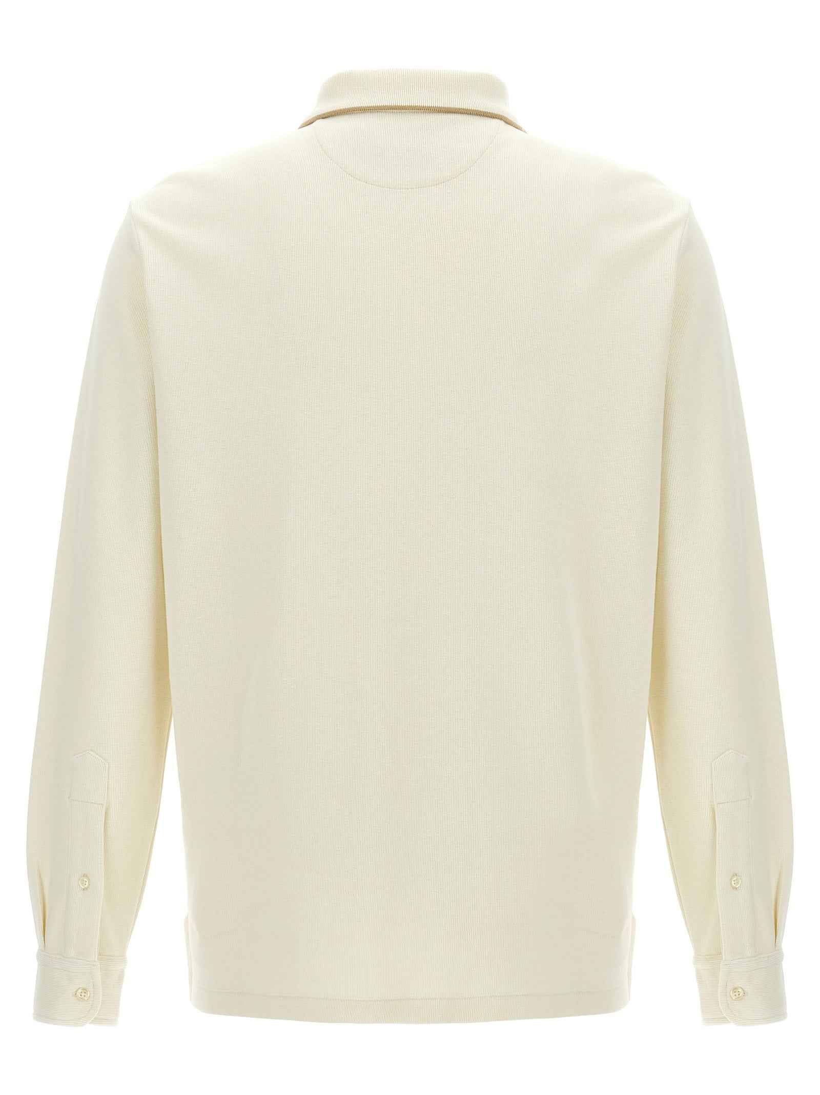 Beige Cotton Polo Shirt