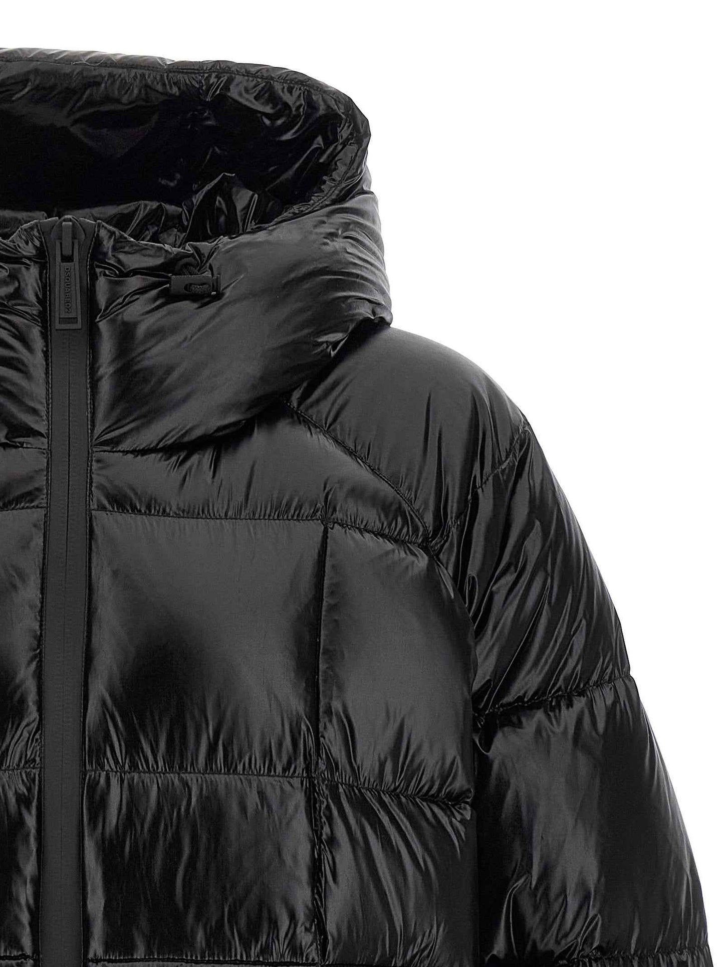 Black Polyamide Full-Length Jacket