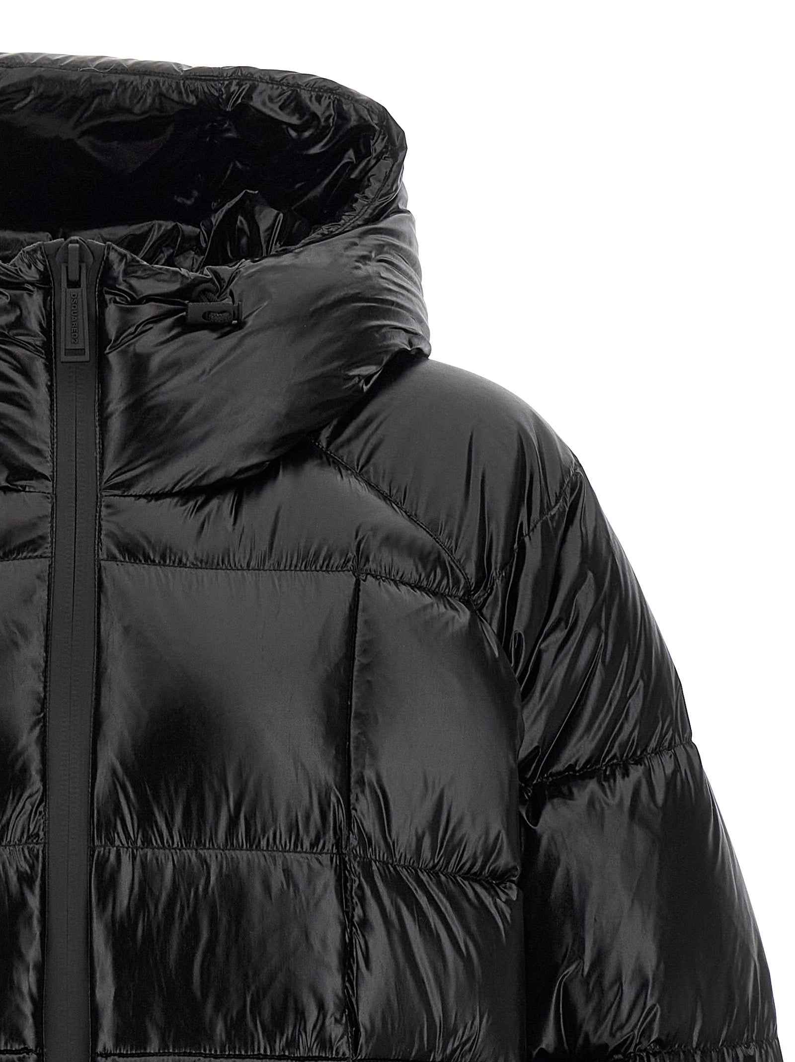 Black Polyamide Full-Length Jacket