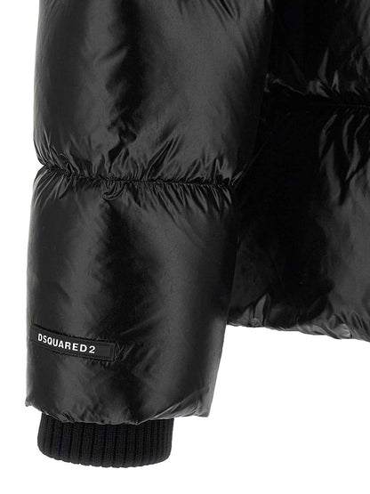 Black Polyamide Full-Length Jacket