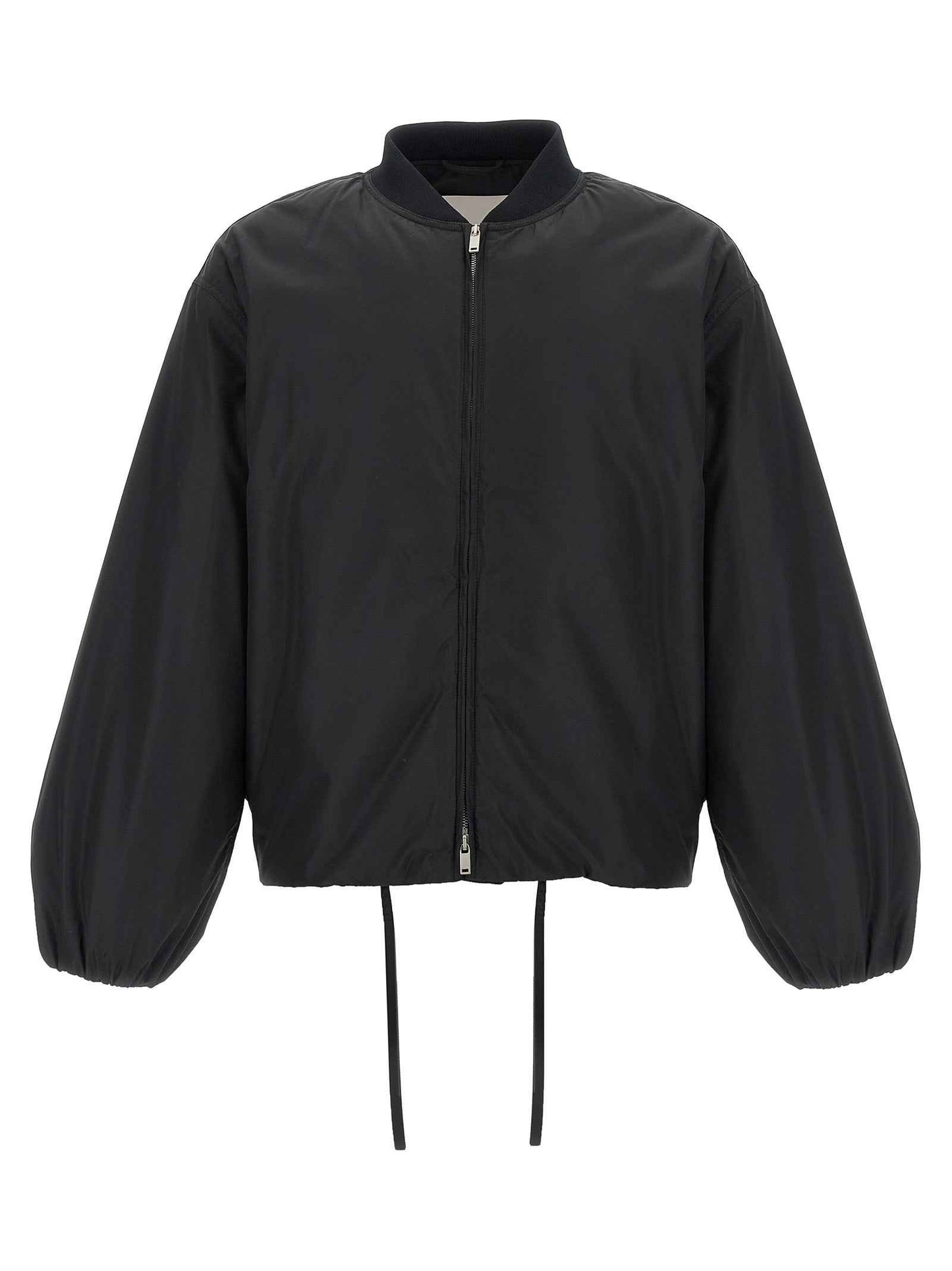 Black Polyester Bomber