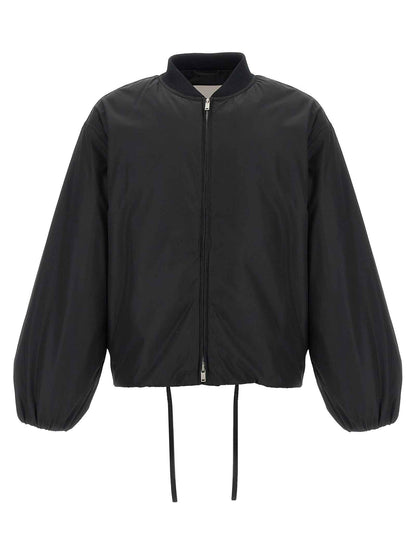 Black Polyester Bomber