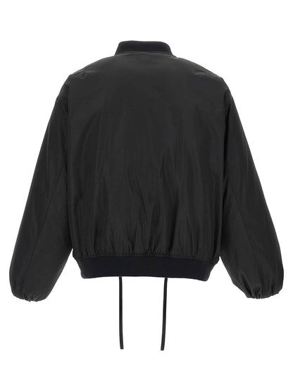 Black Polyester Bomber
